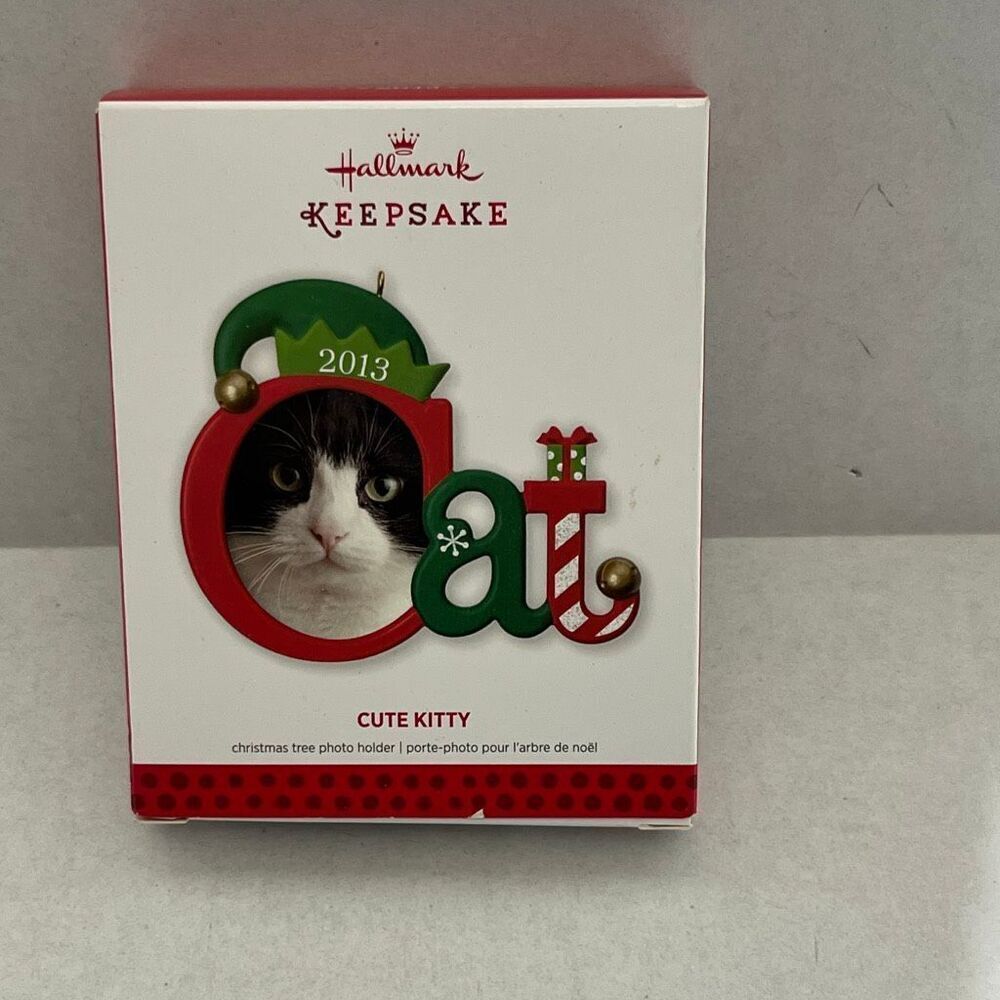 Hallmark Keepsake 2013 Cute Kitty‎ Cat Christmas Tree Photo Holder